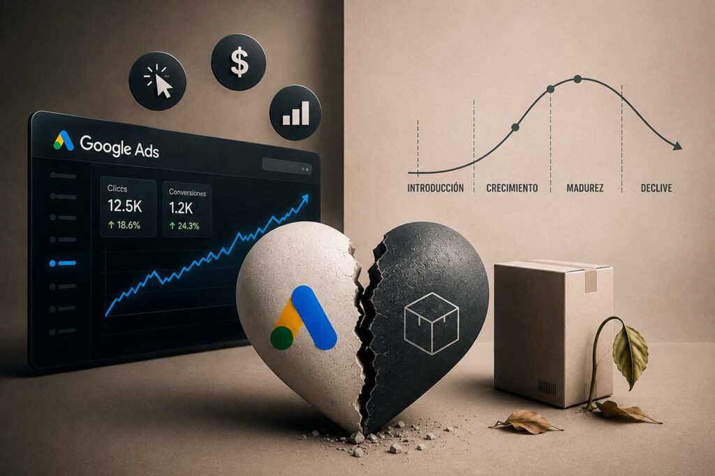 divorcio entre Google Ads y el ciclo de vida del producto